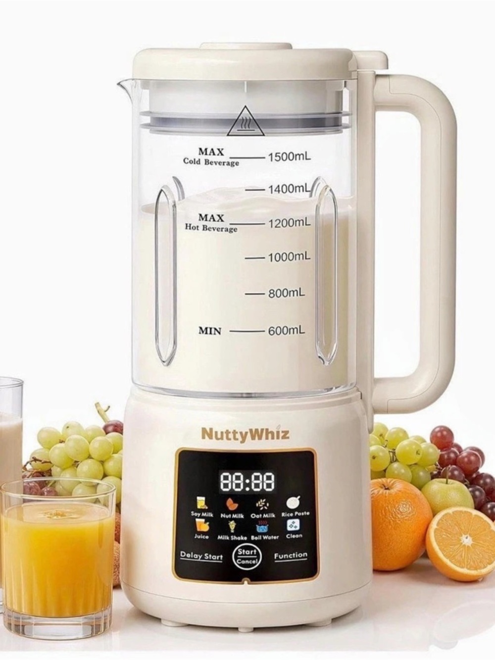 NuttyWhiz Nut Milk Maker Machine 1500ML 50 oz White